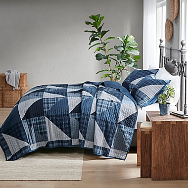 Woolrich Olsen Oversized Cotton 3-Piece Full/Queen Quilt Mini Set in Blue. View a larger version of this product image.