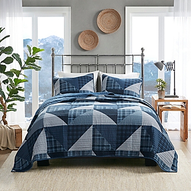 Woolrich Olsen Oversized Cotton 3-Piece Full/Queen Quilt Mini Set in Blue. View a larger version of this product image.
