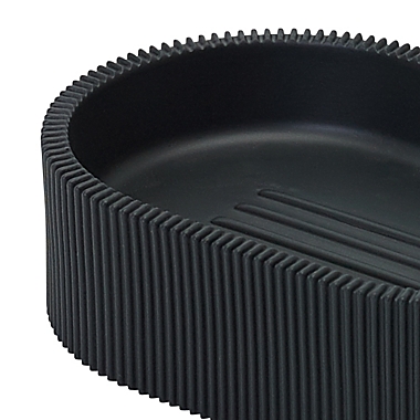 Studio 3B&trade; Fluted Soap Dish in Jet Black. View a larger version of this product image.