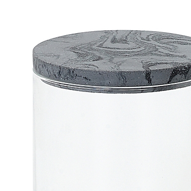 Studio 3B&trade; Marbleized Tall Bath Jar with Lid in Black. View a larger version of this product image.