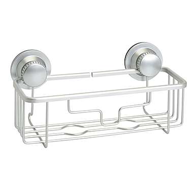 Squared Away&trade; NeverRust&reg; 10-Inch Aluminum Dual Mount Shower Basket in Satin Chrome. View a larger version of this product image.