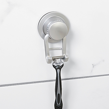 Squared Away&trade; NeverRust&reg; Aluminum Dual Mount Shower Hook in Satin Chrome. View a larger version of this product image.