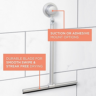 Squared Away&trade; NeverRust&reg; Aluminum Shower Squeegee in Satin Chrome. View a larger version of this product image.