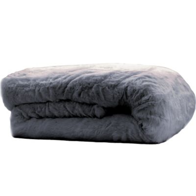 Therapedic® Faux Fur 16 oz. Weighted Blanket in Grey | Bed Bath & Beyond