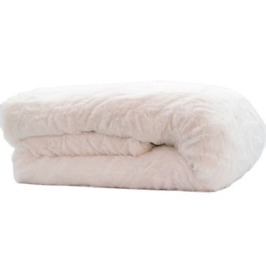 Therapedic&reg; Faux Fur 16 oz. Weighted Blanket in Ivory. View a larger version of this product image.