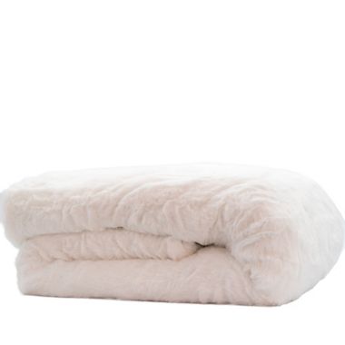 Therapedic&reg; Faux Fur 20 oz. Weighted Blanket in Ivory. View a larger version of this product image.