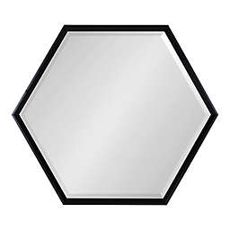 Kate and Laurel Calter 30-inch x 34-Inch Hexagon Mirror in Black