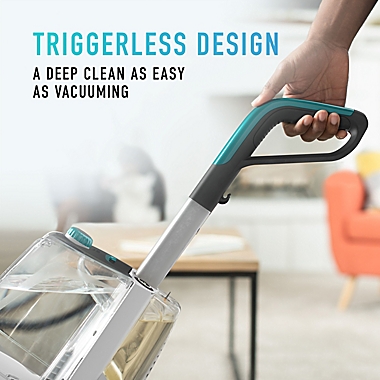 Hoover&reg; SmartWash+&trade; Automatic Carpet Cleaner in White/Aqua. View a larger version of this product image.