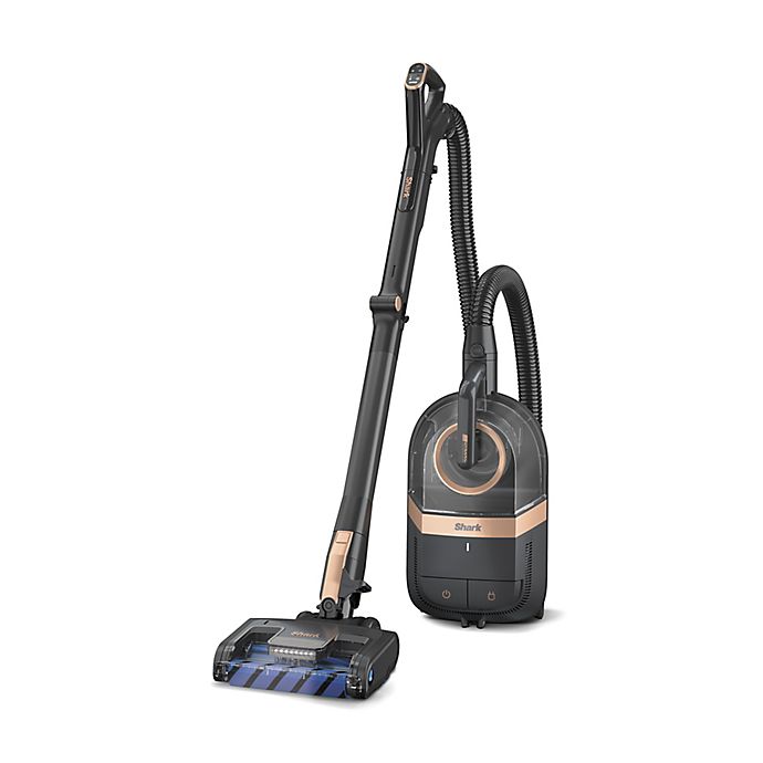 Shark CZ2001 Canister Bagless Corded Vacuum Cleaner with LED Smart Display, HEPA System, Self-Cleaning Brushroll and PowerFins, Black and Copper