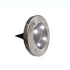 Alternate image 2 for Simply Essential&trade; Outdoor Solar LED Disk Lights in Silver (Set of 4)