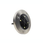 Simply Essential&trade; Outdoor Solar LED Disk Lights in Silver (Set of 4)