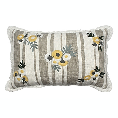 Bee &amp; Willow&trade; Striped Floral Oblong Throw Pillow. View a larger version of this product image.