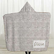 Hand Drawn Pattern Personalized Hooded Sherpa Blanket