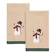 Avanti Friends Gather Snowman Fingertip Towels in Tan (Set of 2)