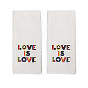 Avanti Premier Pride Rainbow &quot;Love is Love&quot; Hand Towels in White (Set of 2)