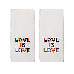 Avanti Premier Pride Rainbow "Love is Love" Hand Towels in White (Set of 2)