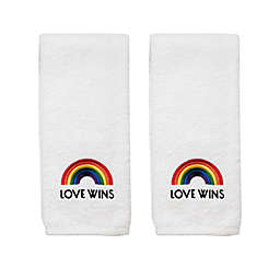 Avanti Premier "Love Wins" Pride Hand Towels in White (Set of 2)