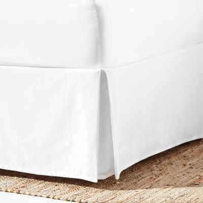 Everhome&trade; Sateen Cotton Queen Bed Skirt in White