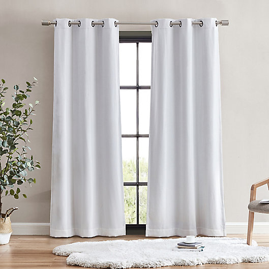 Alternate image 1 for UGG® Darcy 84-Inch Grommet Blackout Window Curtain Panels in Snow (Set of 2)