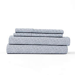 Home Collection® Chambray Print Full Sheet Set in Light Blue