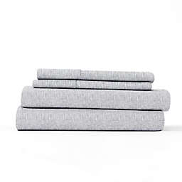 Home Collection® Chambray Print Twin Sheet Set in Light Grey