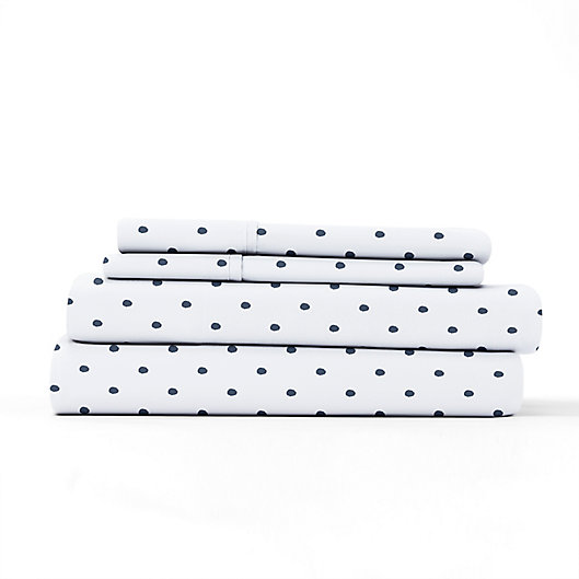 Alternate image 1 for Home Collection Dots Sheet Set in Navy
