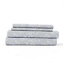Home Collection Trellis Vine Twin Sheet Set in Light Grey