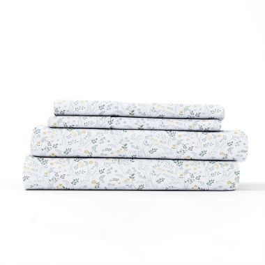 Home Collection Wildflower Sheet Set in Light Blue. View a larger version of this product image.