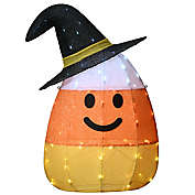 National Tree Company&reg; 35-Inch Lit Candy Corn Witch Halloween Decoration in Orange