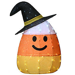 National Tree Company® 35-Inch Lit Candy Corn Witch Halloween Decoration in Orange
