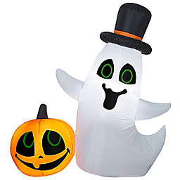 National Tree Company® 4-Foot LED Ghost and Pumpkin Inflatable Halloween Lawn Decoration