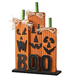 National Tree Company® 13-Inch "Boo" Pumpkins Halloween Decoration in Orange
