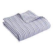 Levtex Home Tobago Stripe Reversible Quilted Throw Blanket in White/Blue