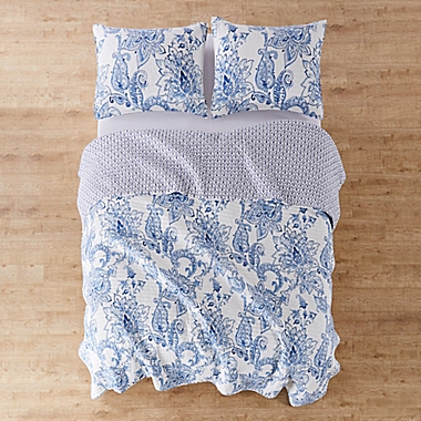 Levtex Home Bennett 3-Piece Reversible Full/Queen Quilt Set in Blue. View a larger version of this product image.
