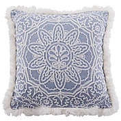 Levtex Home Bennett Embroidered Fringe Square Throw Pillow in Blue