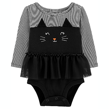 carter&#39;s&reg; Halloween Cat Bodysuit with Attached Tutu in Black. View a larger version of this product image.