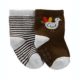 carter's® 2-Pack Thanksgiving Socks in Brown