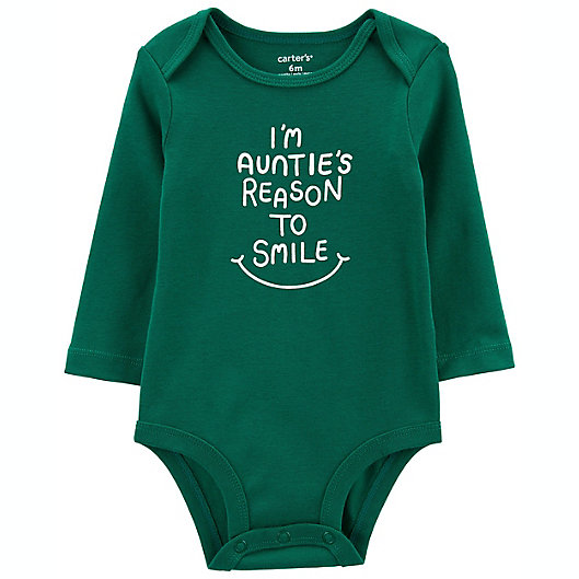 Alternate image 1 for OshKosh B'gosh® Auntie's Reason to Smile Original Bodysuit in Green