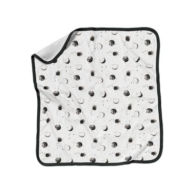 goumi Organic Cotton Many Moons Cozy Blanket in Black/Yellow. View a larger version of this product image.