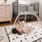 Alternate image 2 for goumi Organic Cotton Many Moons Cozy Blanket in Black/Yellow