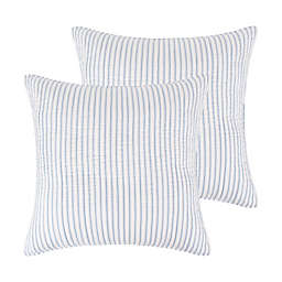 Levtex Home Tobago Stripe European Pillow Shams in White/Blue (Set of 2)