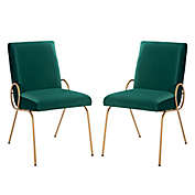 Safavieh Fanlia Side Chairs in Emerald/Gold (Set of 2)