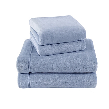 Laura Ashley&reg; Solid Plush Fleece Sheet Set. View a larger version of this product image.
