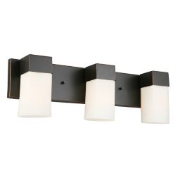 EGLO Ciara Springs Glass 3-Light Bathroom Vanity in Bronze