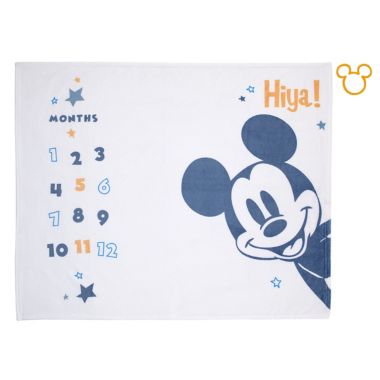 Disney Baby&reg; Mickey Mouse Milestone Baby Blanket in Blue. View a larger version of this product image.
