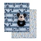 Alternate image 1 for Disney Baby&reg; 3-Piece Mickey Mouse Swaddle Set with Rattle in Blue