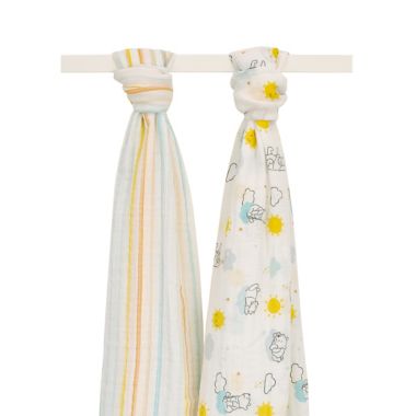 Disney Baby&reg; 3-Piece Winnie the Pooh Swaddle Set with Rattle in Yellow. View a larger version of this product image.