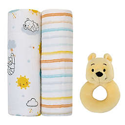 Disney Baby® 3-Piece Winnie the Pooh Swaddle Set with Rattle in Yellow