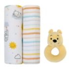 Alternate image 0 for Disney Baby&reg; 3-Piece Winnie the Pooh Swaddle Set with Rattle in Yellow