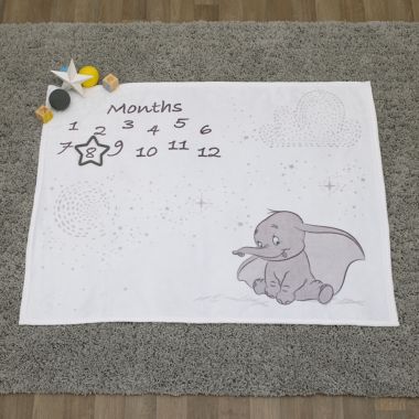 Disney Baby&reg; Dumbo Milestone Baby Blanket in Grey. View a larger version of this product image.